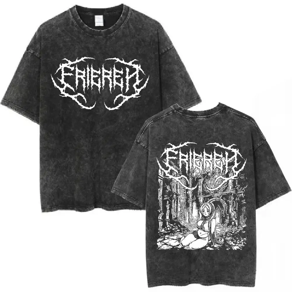 Vintage Frieren Beyond Journey's End Anime Casual Style Damen T-Shirt Unisex Tee Top Herren Baumwoll-Kurzarm-Shirt gewaschen – Detail 20