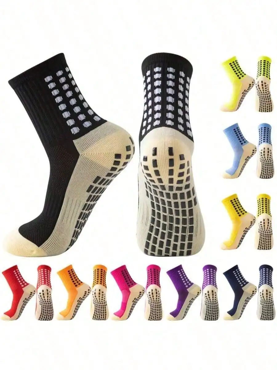 

Носки для футбола (пара), с махровой подошвой, для взрослых, тренировочные, с клейким покрытием, нескользящие, дышащие, влагоотводящие, W