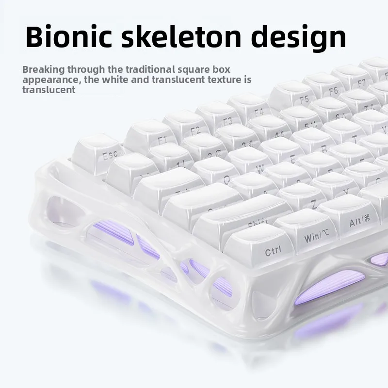 Gravastar Mercury K1 white moonlight Wireless Gaming Mechanical Keyboard jelly Keycaps 75% Bluetooth RGB Hotswap Gamer Keyboard