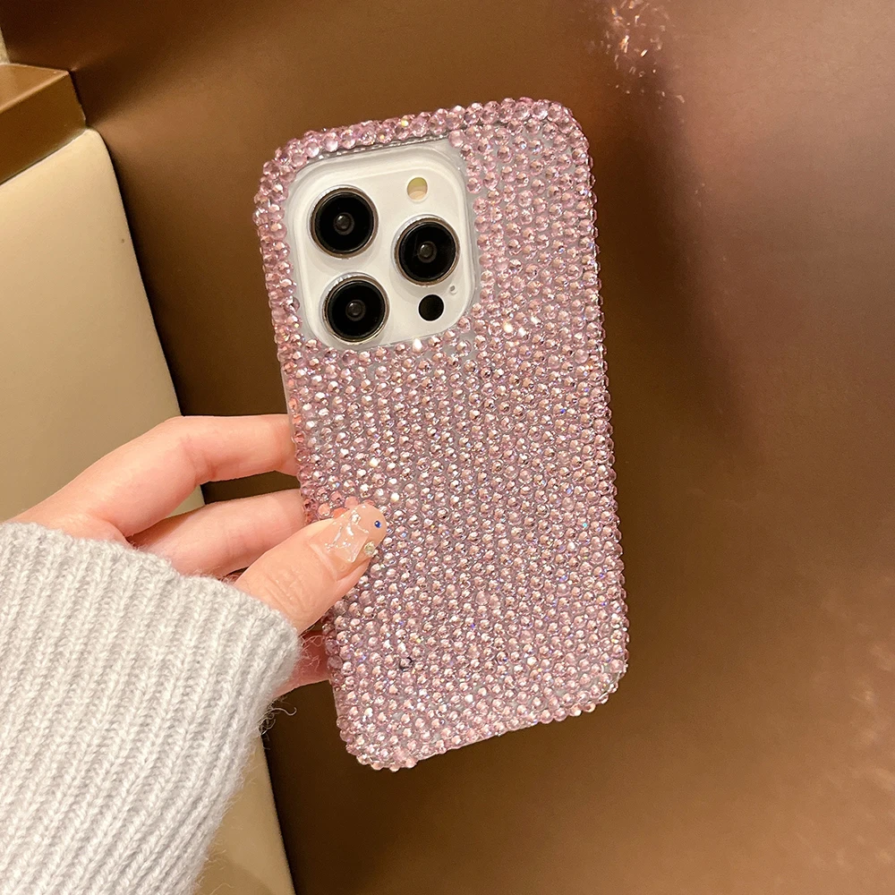 Niedliche Glitzer-Bling-Diamant-Kristall-Handyhüllen für iPhone 16 15 14 13 12 17 18 Pro Max 16 Plus 11 Air Stoßfeste Rückseiten-Abdeckung – Detail 11