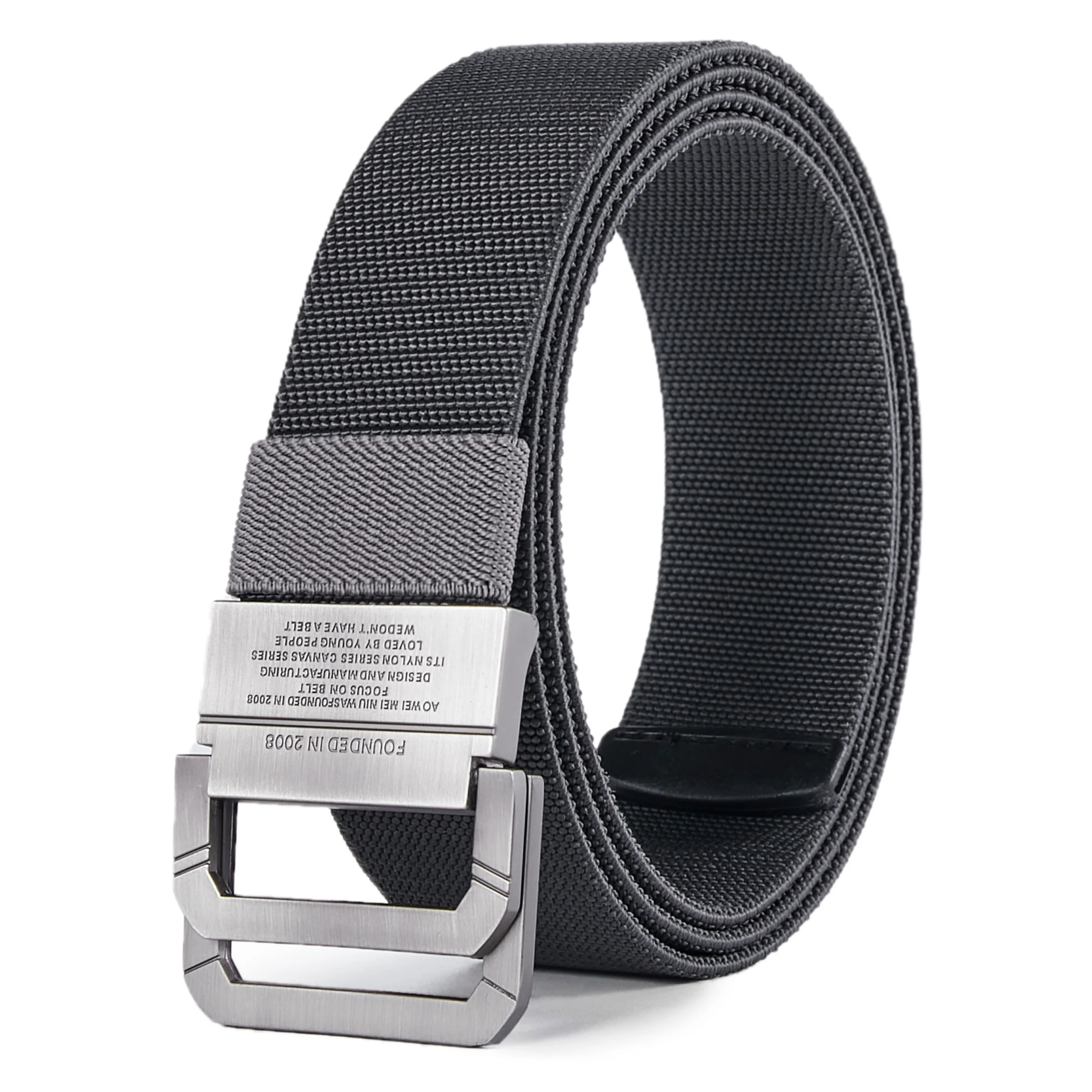 

Эластичный пояс с двойным кольцом, модная пряжка из сплава 3,8 см для мужчин и женщин, деловой тренд