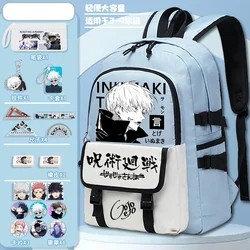 Breathable mesh, 36×16×48cm Black Blue White, Jujutsu Kaisen, Student Kids Teens School Bags, Anime Backpacks Girls Boys