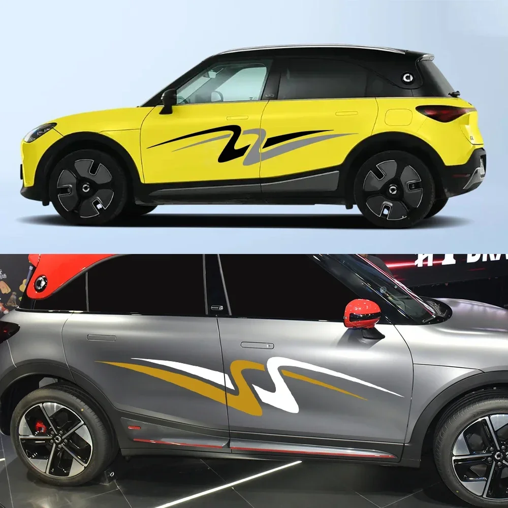 สำหรับรถยนต์เมอร์เซเดส-เบนซ์ สมาร์ท ฟอร์ทู ฟอร์โฟร์ รุ่น 453 451 ชุดแต่งรถยนต์ สติ๊กเกอร์ไวนิลตกแต่งประตูด้านข้าง ชุดแต่งรถยนต์ อุปกรณ์ตกแต่งรถยนต์