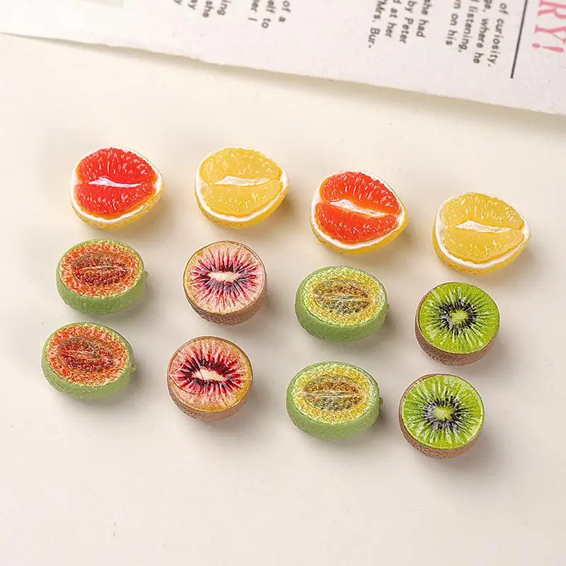 10pcs Cute Mini Half Fruit Slices DIY Handmade Accessories for Earrings Making Doll Accessory Desktop Home Decor