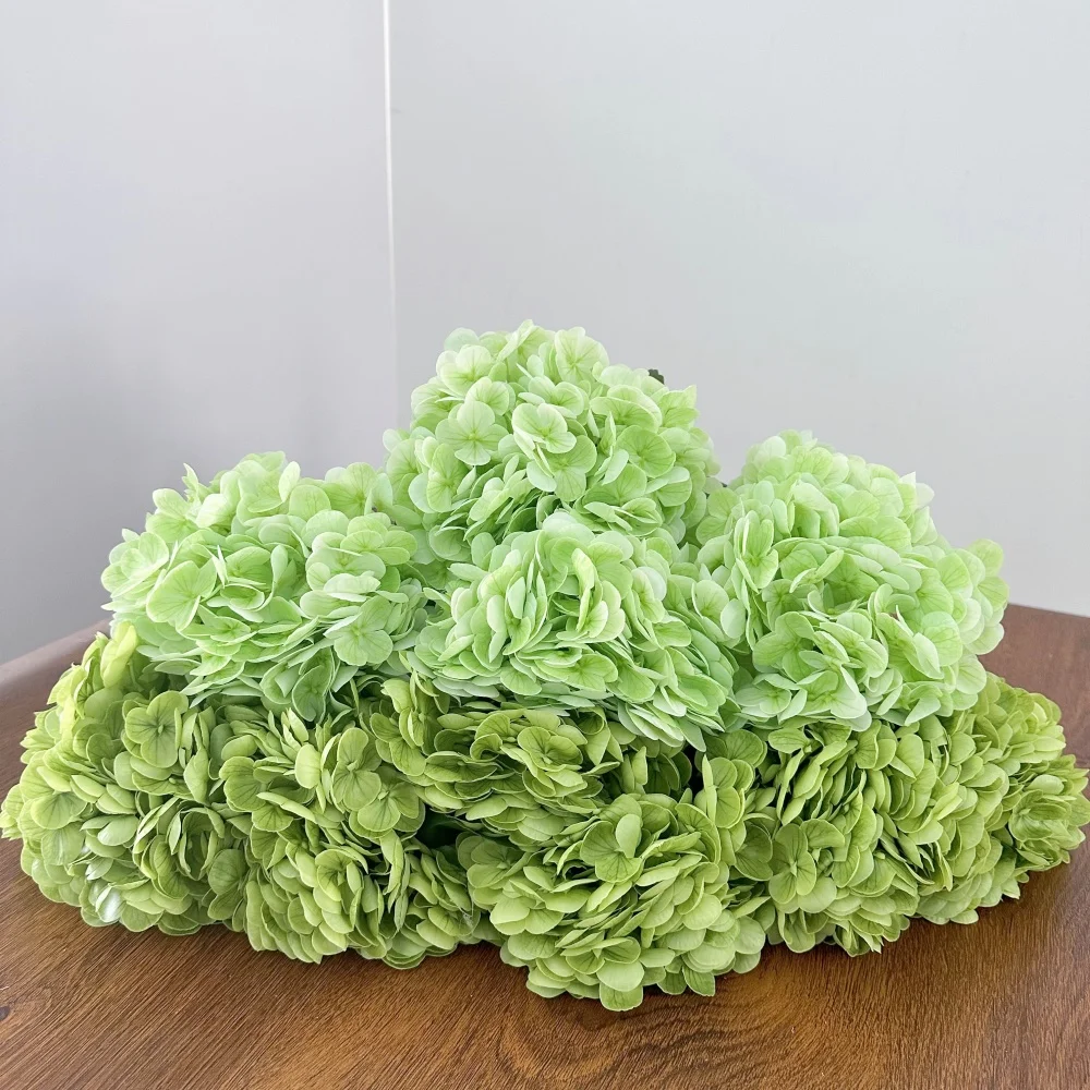 Hortensia artificiel hydratant True Touch, fleur verte, fausse hortensia, décoration de salle de maison, Village, mariage en plein air