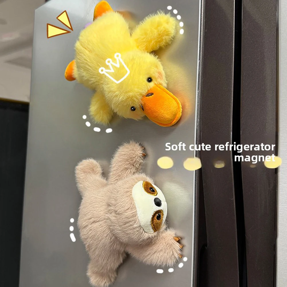 Cartoon Plush Toy Refrigerator Magnet,Magnetic Cute Plush Animal Decor,For Car Dashboard/Refrigerator/Lockers Home Decoration