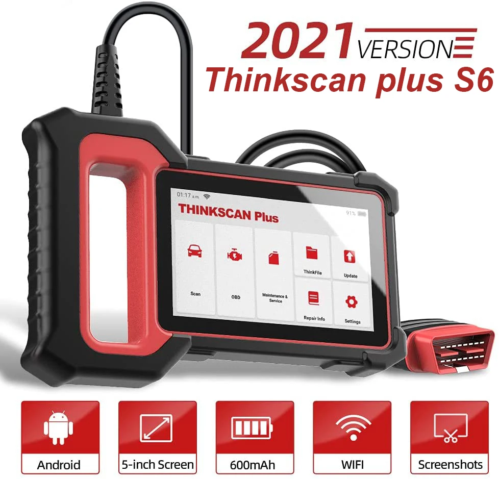 Thinkcar Thinkscan Plus S6 OBD2 Automotive Scanner Oil SAS EPB TPMS ETS Reset OBD2 Car Diagnostic Tool PK CRP129E