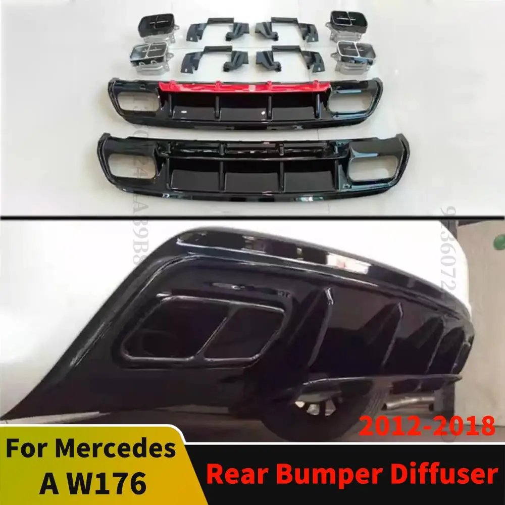 Rear Diffuser Bumper Lip Cover Wide Body Kit Tuning Accessories For Mercedes Benz A W176 A200 A250 A260 2012-2018 AMG A45 A56