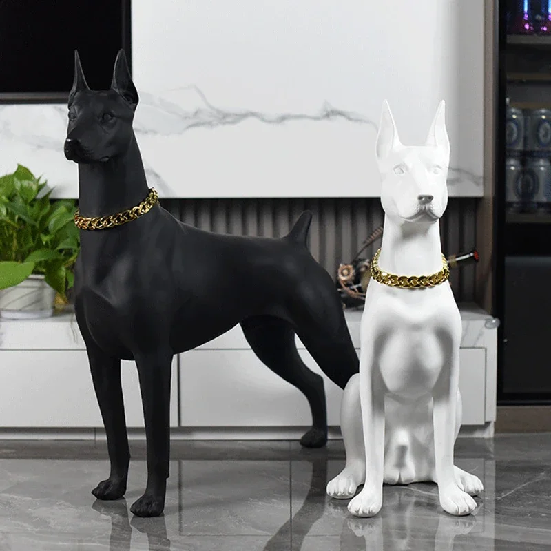 Doberman Sculpture Ornaments, Animal Model Decor, Dog Statue, Large Decorative Crafts, Artwork Decoration,Nordic Gift,Customized