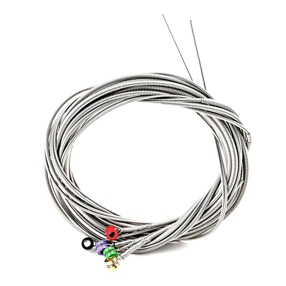 ABKV-Set Of 5 Pcs Stainless Steel Strings With Color Ball Ends For 5 String Electric Bass Guitar Replacement Parts