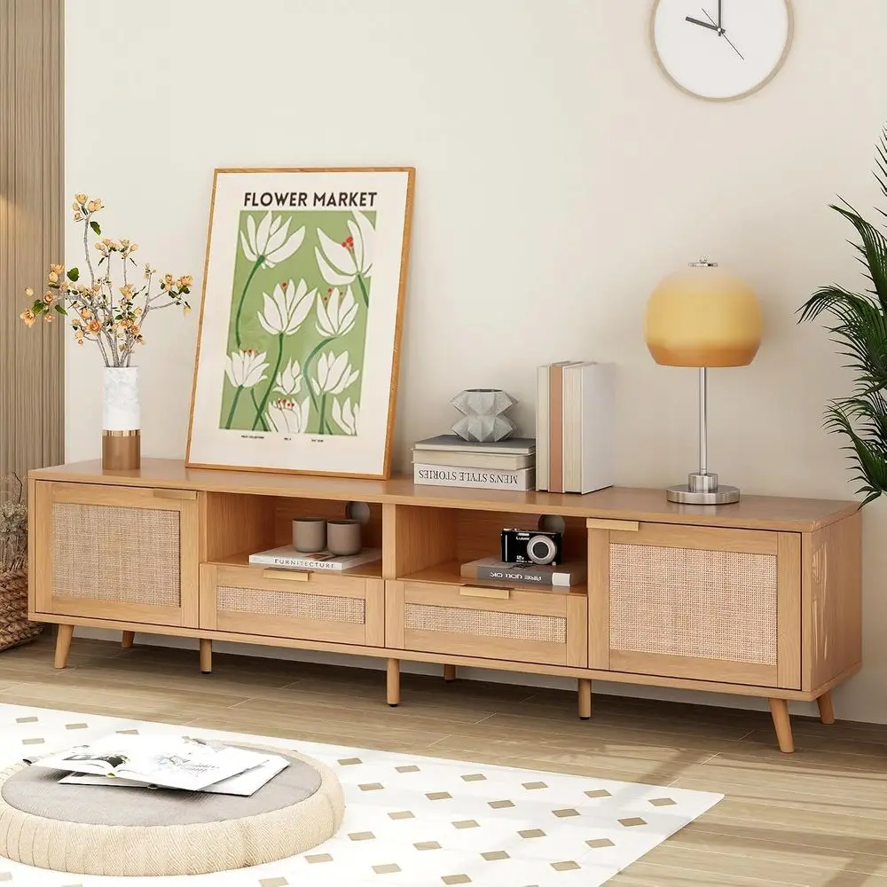 Rattan TV Stand or TVs up to 85