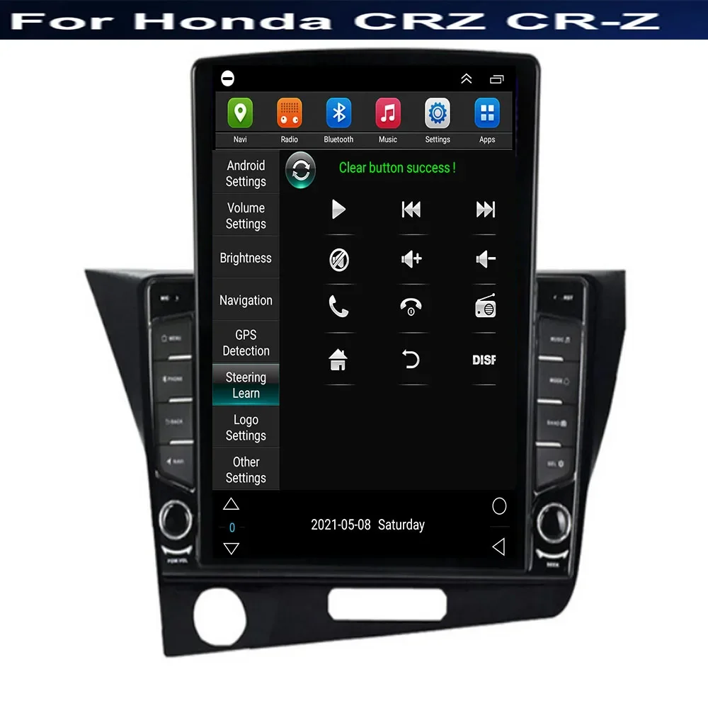 9.7 "Android14.0 لهوندا CRZ CR-Z تسلا نوع راديو السيارة الوسائط المتعددة مشغل فيديو الملاحة لتحديد المواقع RDS