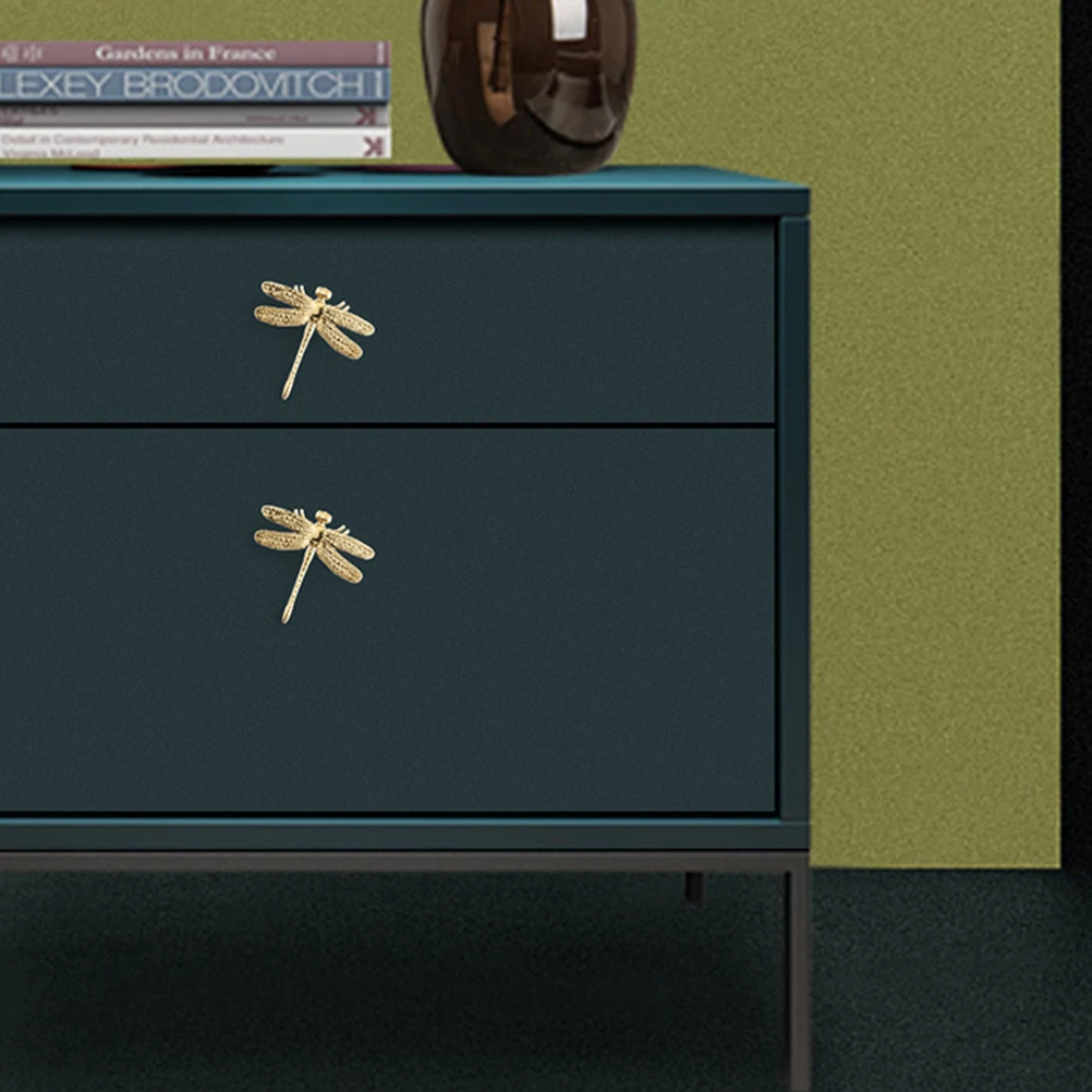 

Dragonfly Shaped Golden Single hole Furniture Accessory Decorative Drawer Handle Wardrobe Cabinet Pull Hardware