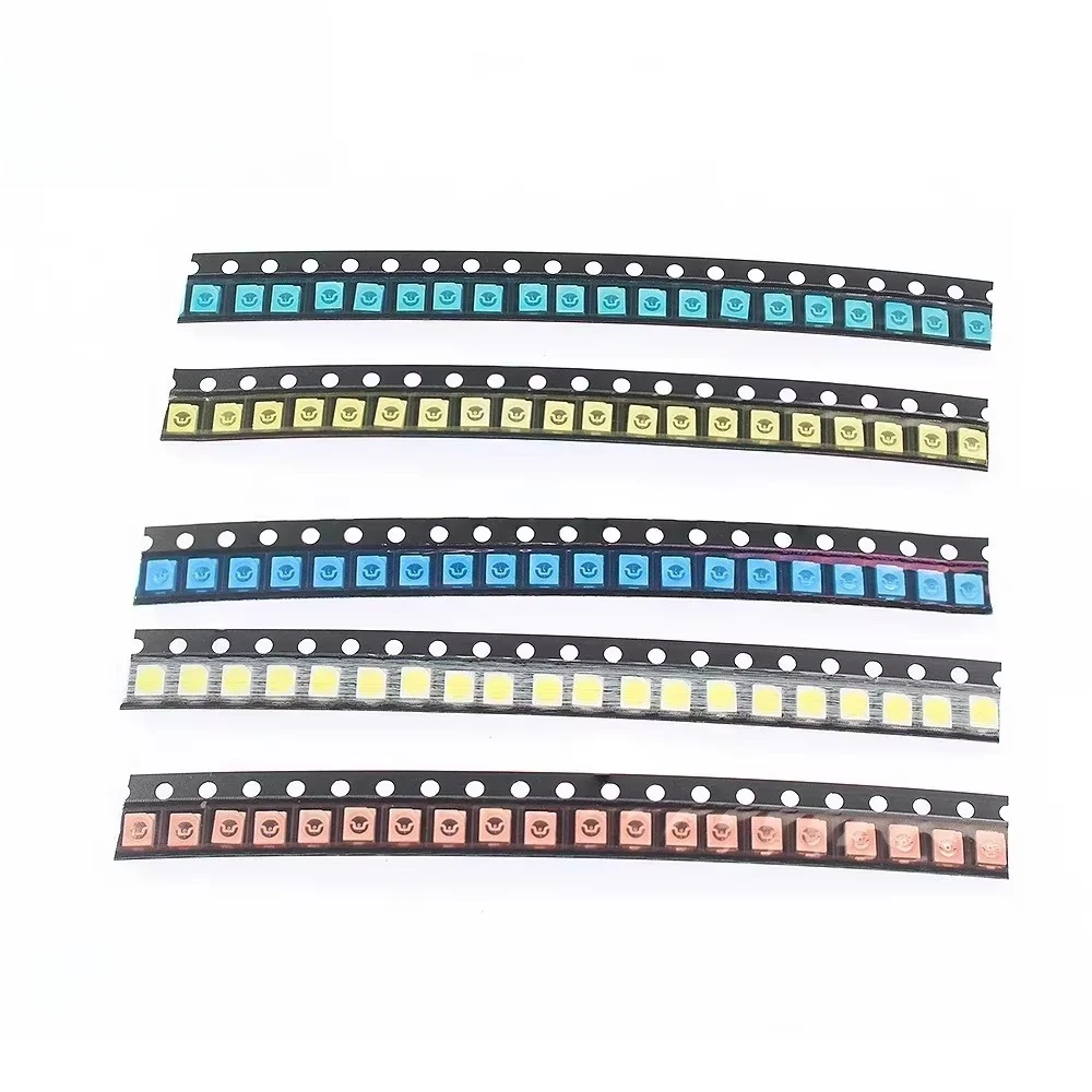 100 고휘도 다이오드 SMD 5050 LED 다이오드 분류 키트 5 색 흰색 빨간색 노란색 녹색 파란색 LED 발광 다이오드