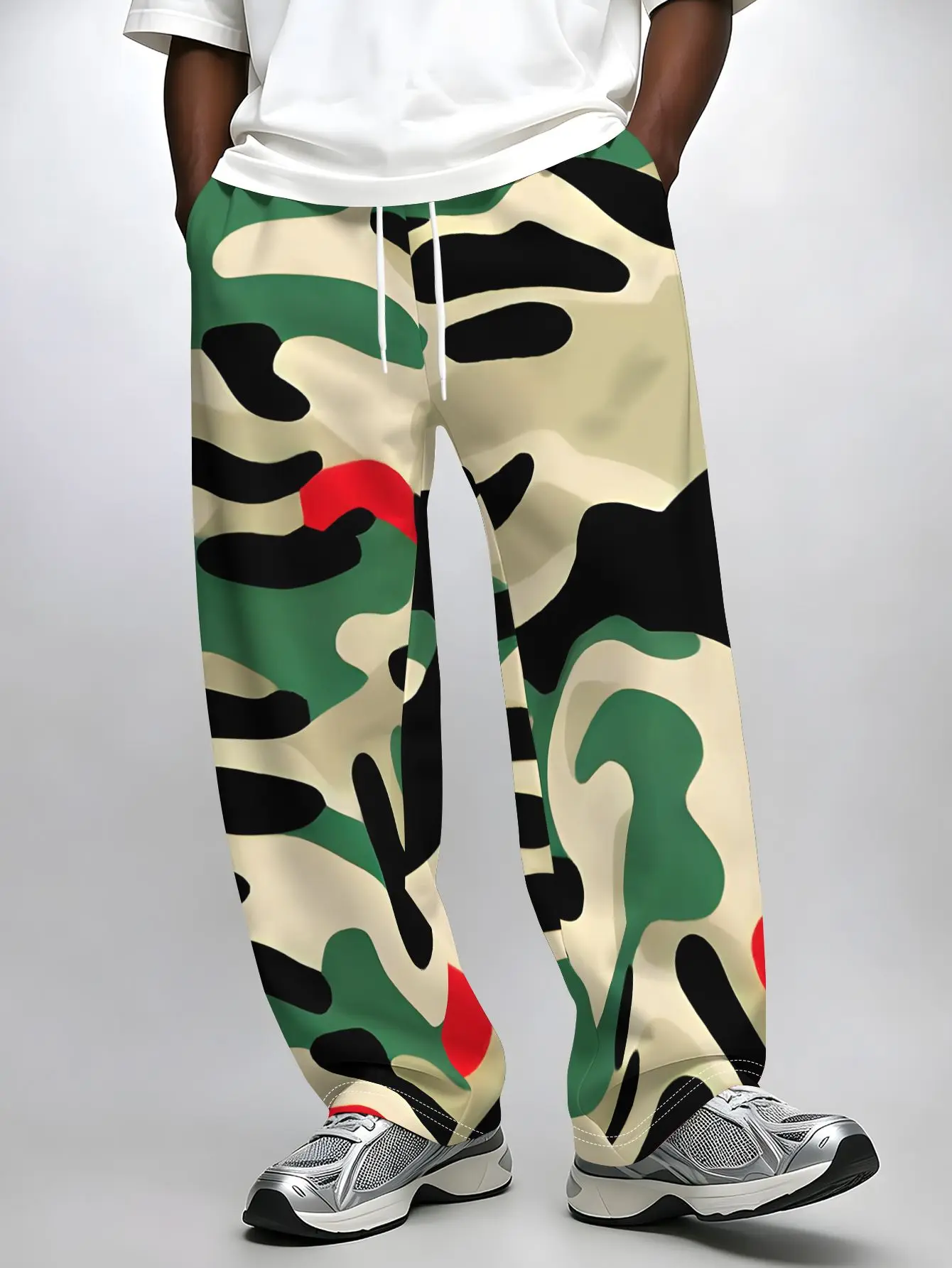 Neuheiten: Abstrakte, geometrische Stammesmuster, gerade geschnittene Hosen, Unisex-Freizeit-Hosen, Retro-Streetwear, für den Alltag, Urlaub und entspannte Anlässe. – Detail 7