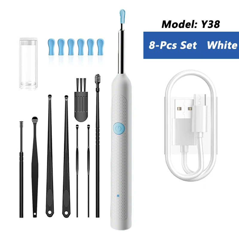 Slimme visuele oorreiniger HD Oorstokken Otoscoop USB C Opladen Endoscoop Wax Removal Tool Earpick MIni Camera Gezondheidszorgset