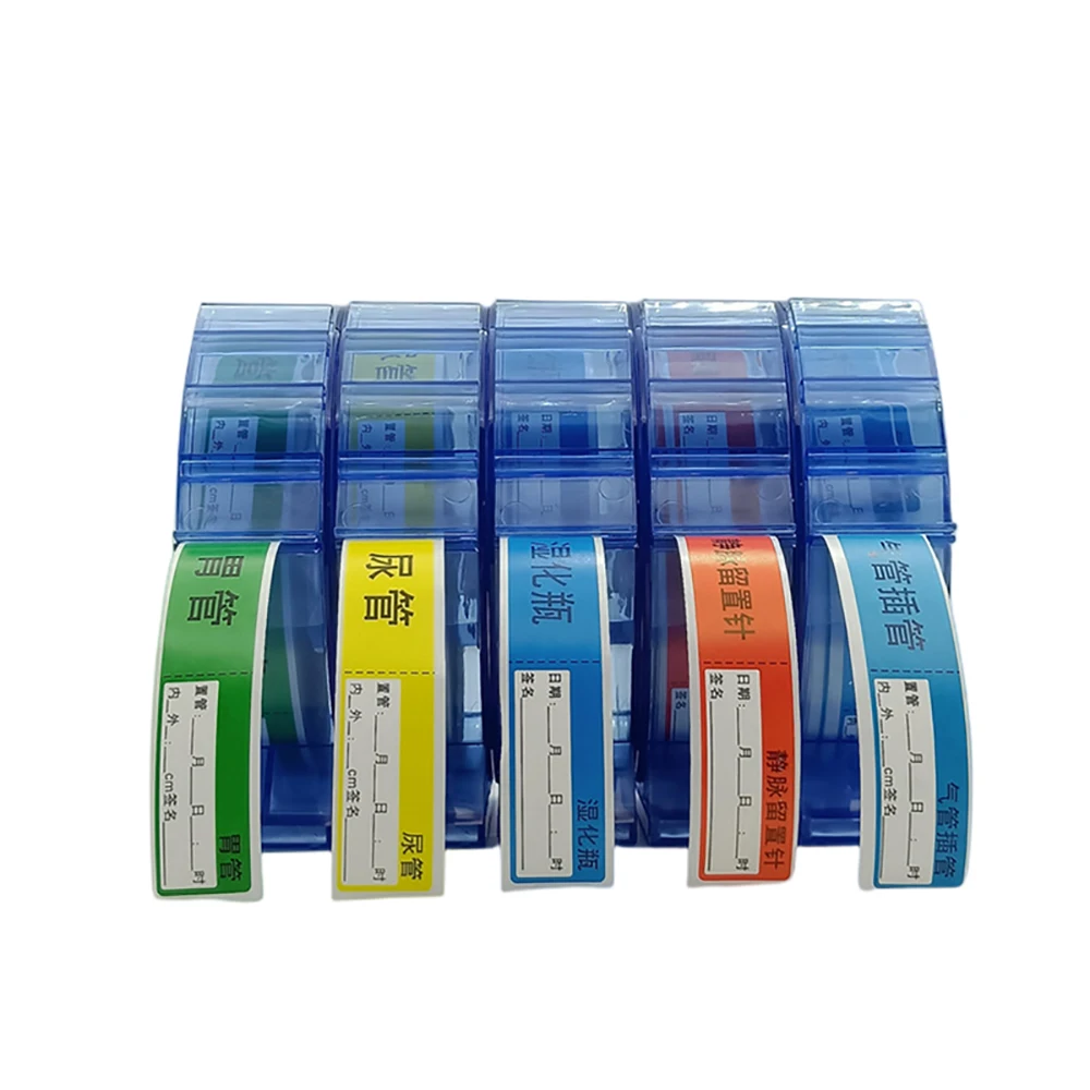 5 pièces économies ‌ Système d'étiquetage et d'organisation médicale pour cathéters de tubes d'anesthésie et stockage de rouleaux Identification codée par couleur