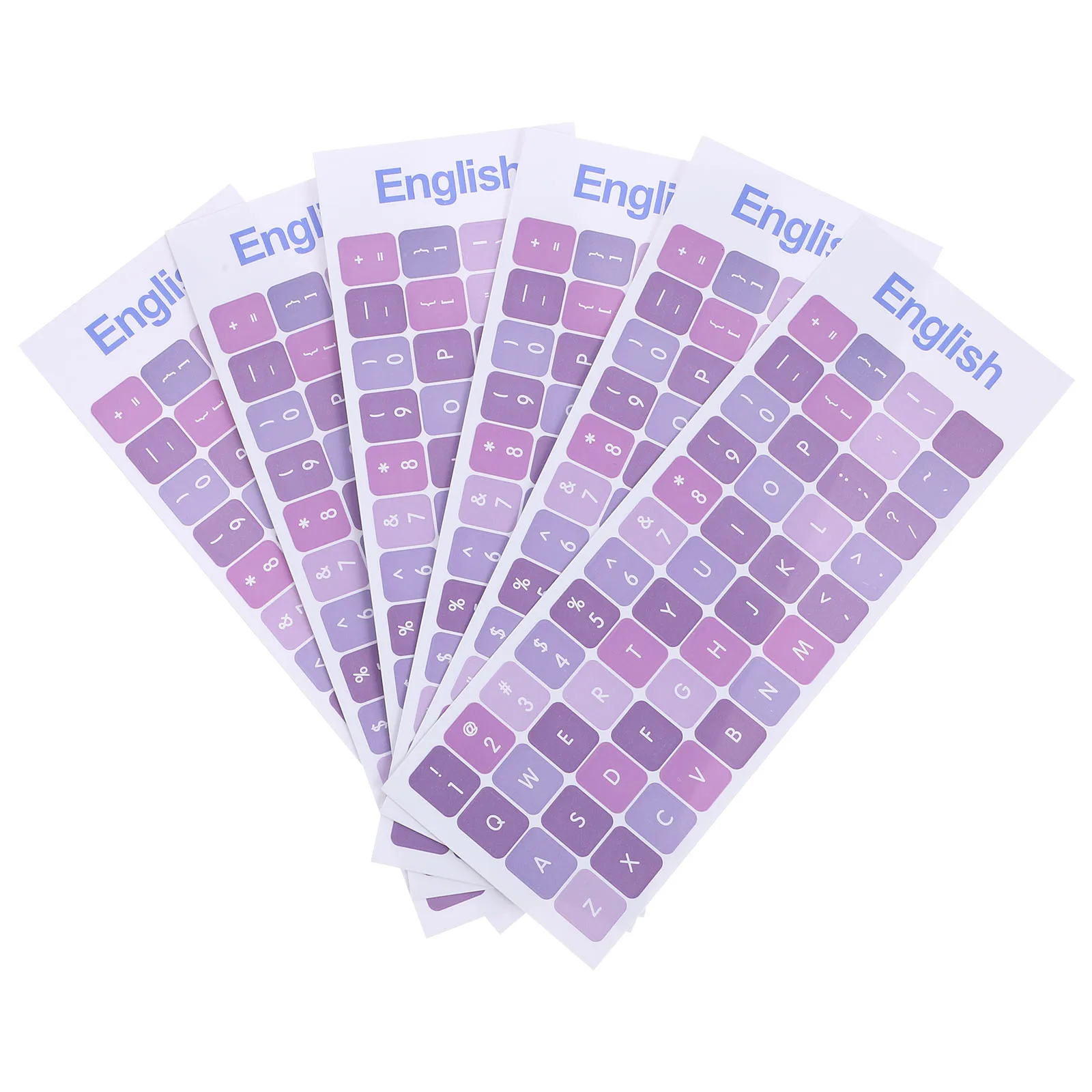 

6 шт., наклейки на английскую клавиатуру, универсальные сменные наклейки с буквами на клавиатуру для компьютера, ноутбука, настольного компьютера, обновление печати