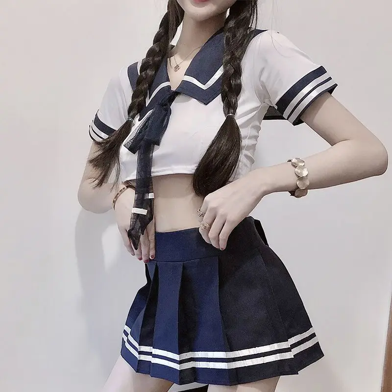 4XL Plus Size Porno Women Sexy School Girl Costumes Cosplay Babydoll Sexy Lingerie Suspender Student Uniform Japanese Role Play