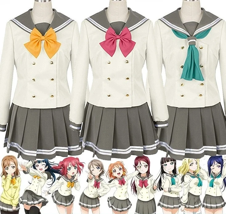 

Costume de Cosplay Anime Love Live, Sunshine Aqours, uniformes de lycée d'hiver Uranohoshi
