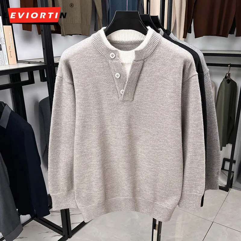 

Autumn and Winter American Lazy Style Knitted Sweater Trendy Male Casual Designer Loose and Versatile Handsome Knitted Top