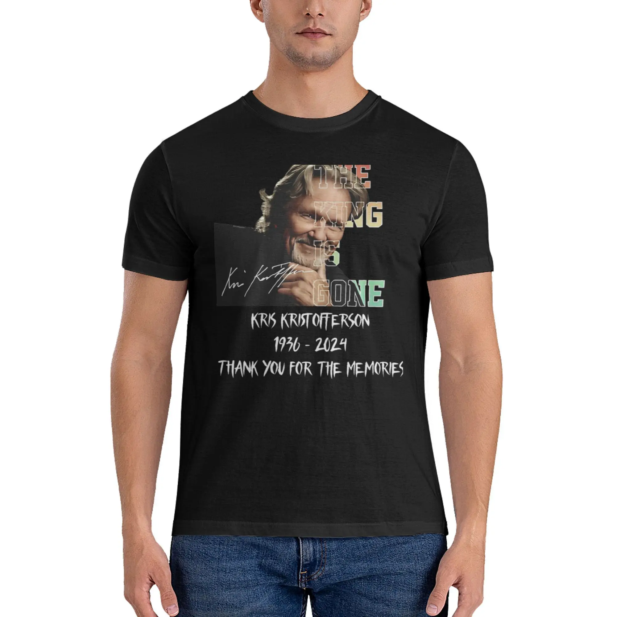 Casual Thank For The Memories King Kris Kristofferson T Shirt Men Cotton Short Sleeve  O-neck Summer Tops Shirts