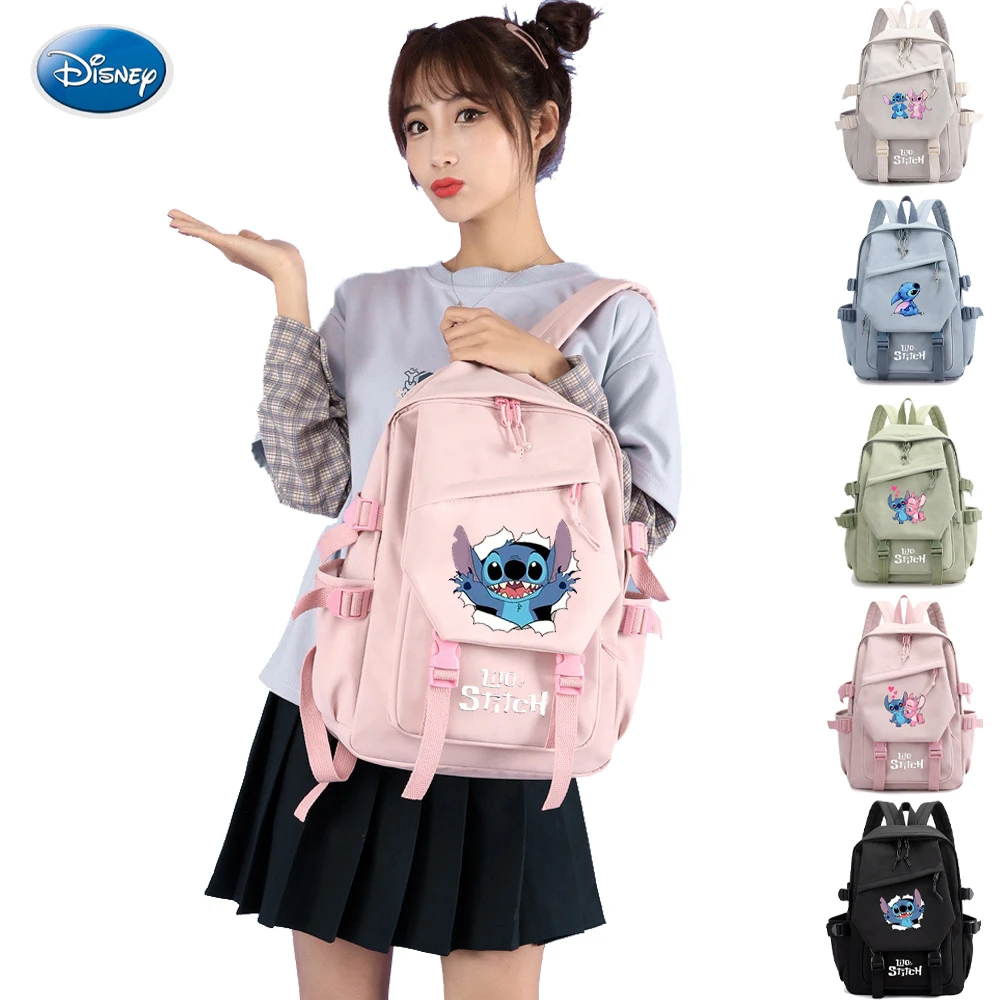 Disney-Sac à dos Kawaii CAN o Stitch pour enfants, cartable pour garçons et filles, sac pour ordinateur portable étanche pour adolescent, dessin animé pour étudiants, cadeau Mochila