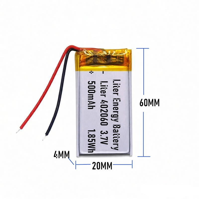 3.7V 500mAh 402060 382060 Lithium Polymer Li-Po li ion Rechargeable Battery cells For Mp3 MP4 MP5