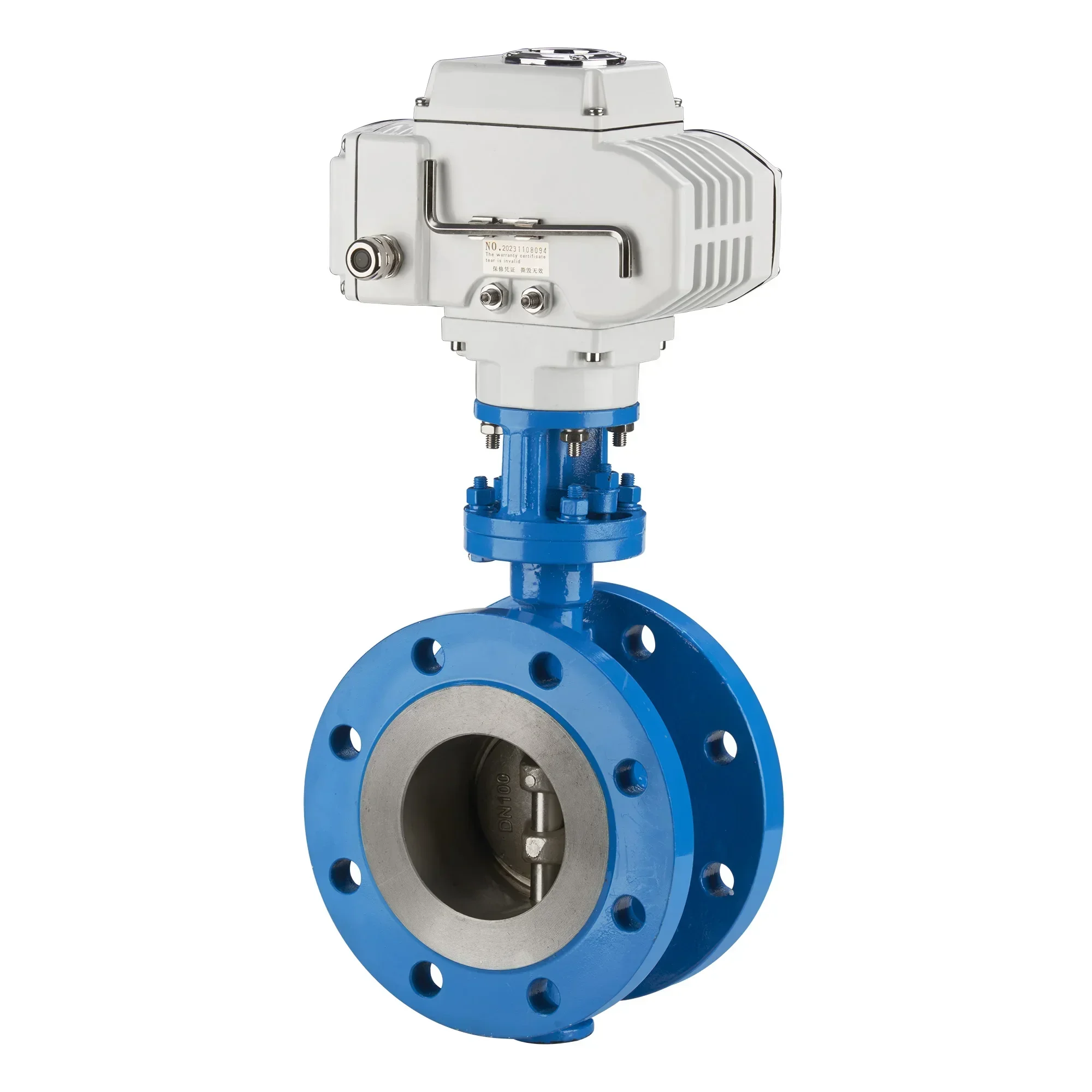 VINCER Electric Actuated Butterfly Valve 4 Inch Stainless Steel Electric Fire Flange Butterfly Valve