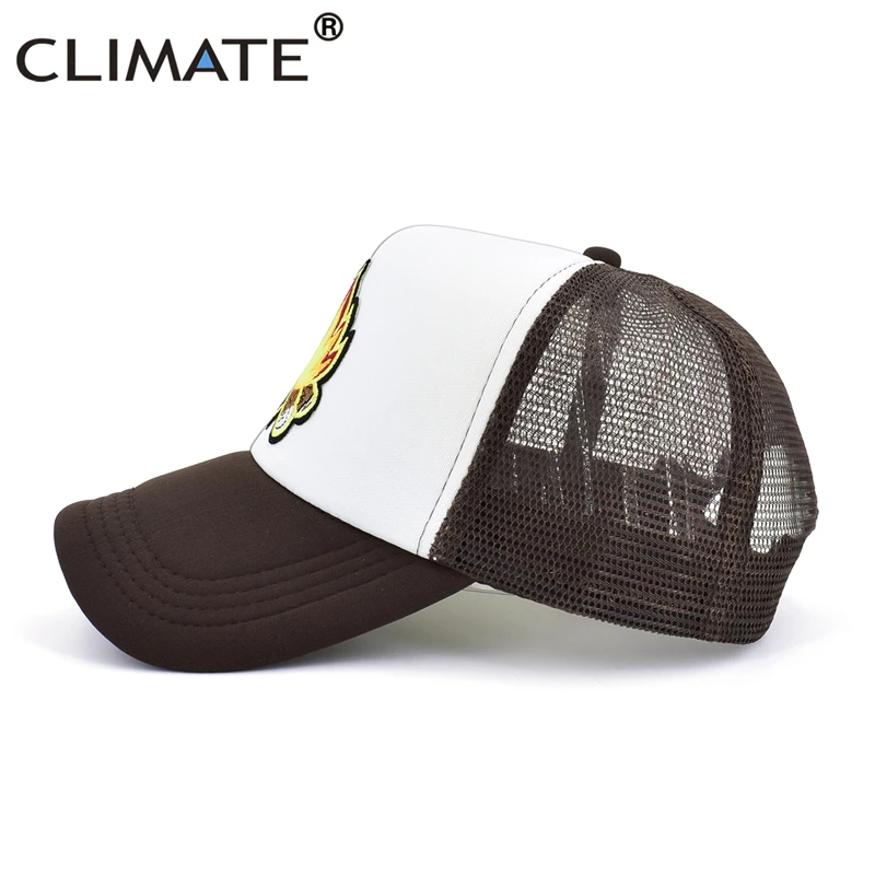 CLIMATE Campfire Camper Trucker Cap Camping Hiking Mesh Cool Cap for Outdoor Baseball Cap Summer Camp Cool Mesh Caps Men
