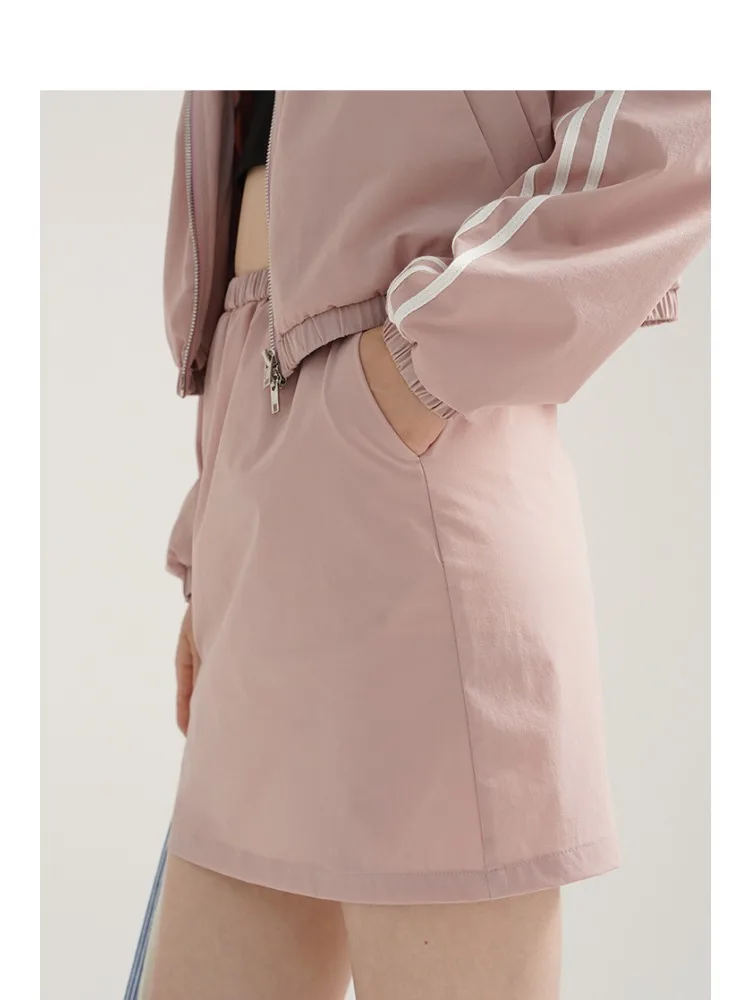 Outdoor Pink Sun Protection Skirt Women Summer Lightweight UV Blocking Activewear Loose Quick Dry Two Piece Sportswear Outfit