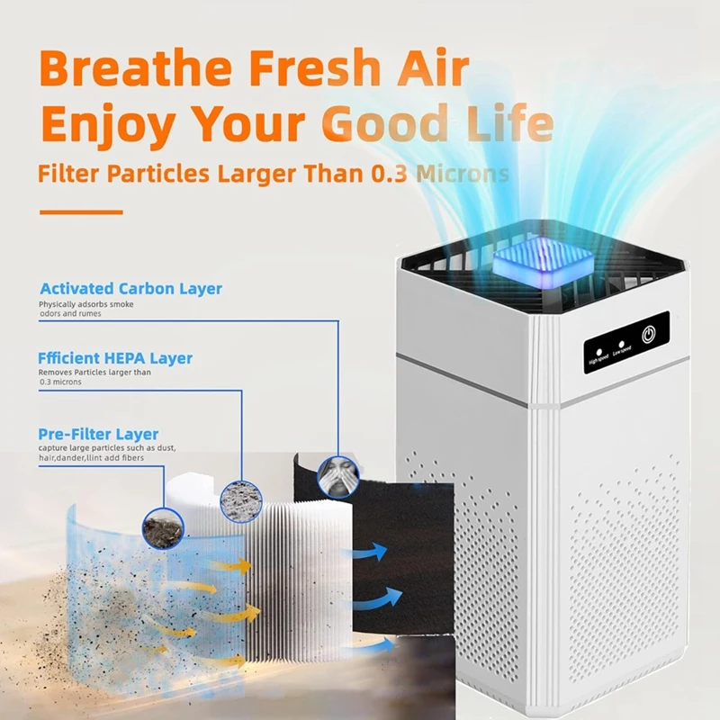 Purificador de ar portátil usb com filtro de odor de fumaça aromaterap com filtro substituível para casa carro cozinha
