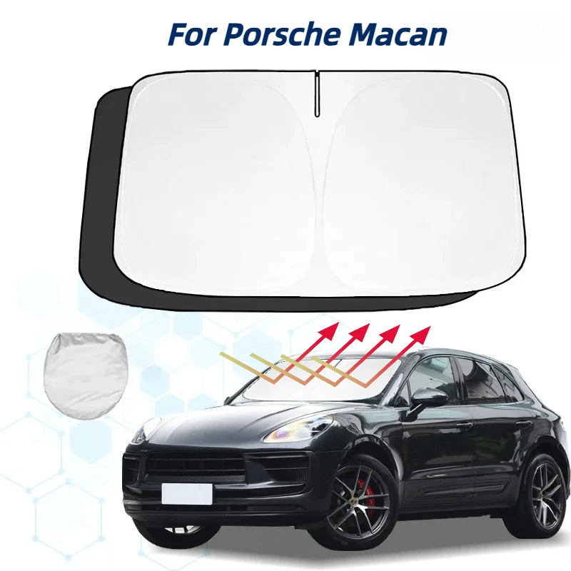 

For Porsche Macan S Macan GTS Windshield Sun Shade Sunshade Sun Visor Protector Foldable Blocks UV Rays Keep Car Cooler
