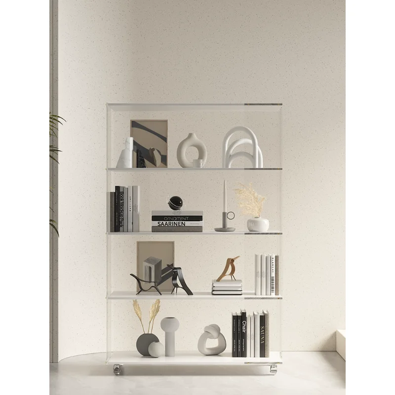 Living room storage shelf floor multi-layer storage shelf wall decoration modern nice acrylic home display cabinet.