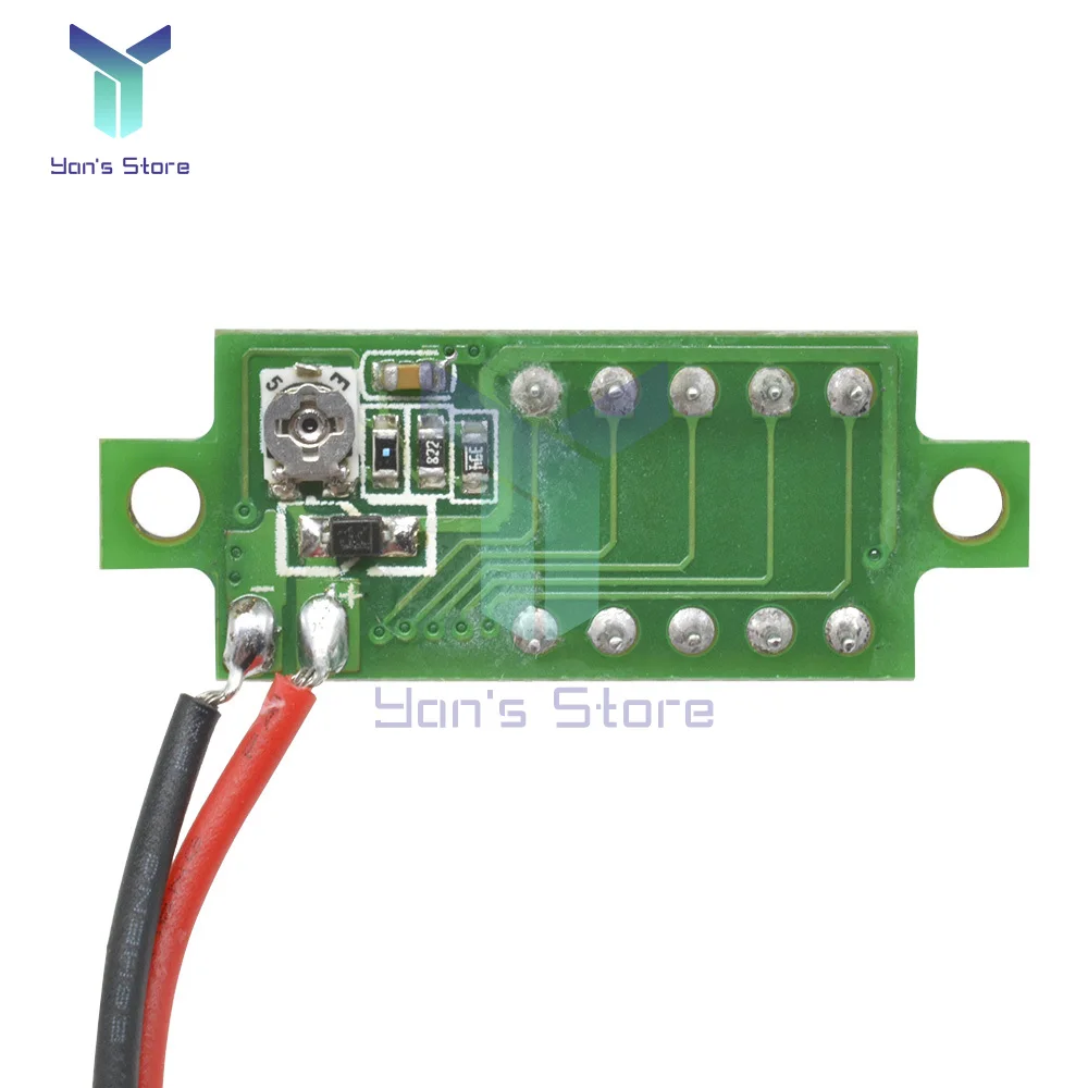 2 szt. 0,28 Cal woltomierz cyfrowy LED DC2.5-30V miernik napięcia samochodowego zasilanie mobilne samochodowy Tester napięcia zielony niebieski