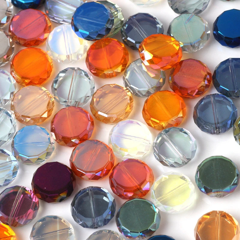 New 12/14mm Large Glass Crystal Beads Multi-Color Electroplating Magic Color DIY Bead Curtain Beaded Loose Beads Accessories