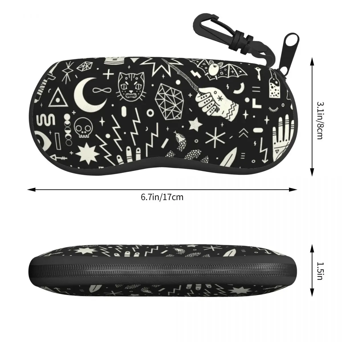 Halloween Witchcraft Witch Eyeglass Glasses Case Women Men Soft Occult Witchy Magic Sunglasses Protective Bag