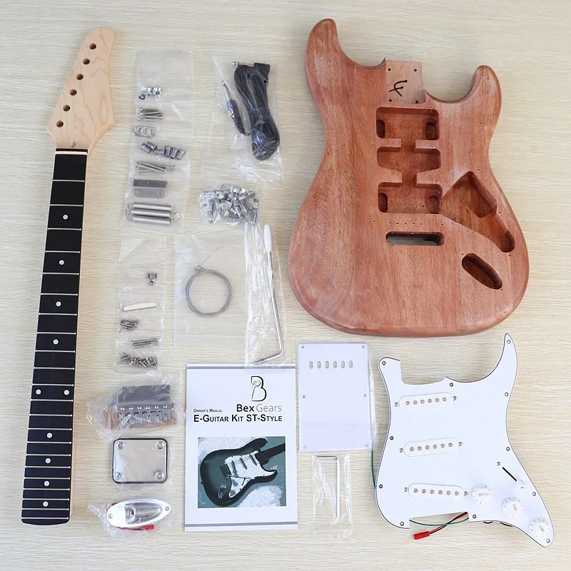 Electric guitar work in progress Assembly set DIY musical instrument modified  bucket  handle plus maple guitar