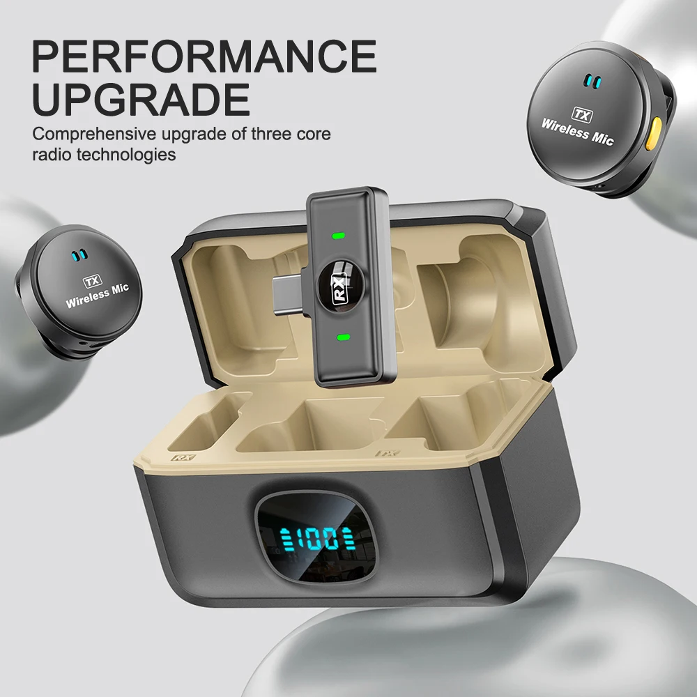 Professional Wireless Microphone,Wireless Lavalier Microphone for mobile phone,iPhone 15,Live Streaming,Recording