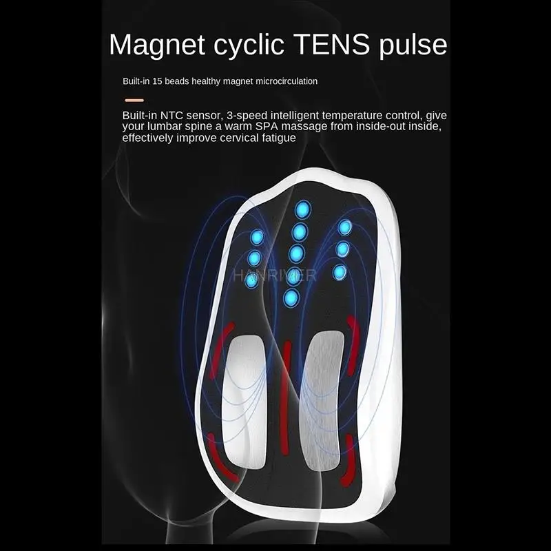 

Intelligent pulse heat therapy lumbar massager for home use, suitable for neck, back, targeting the lumbar vertebrae.