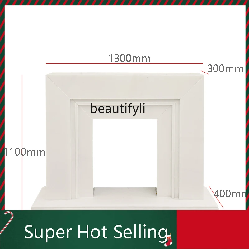 

D071 Fireplace Natural White Marble Material French Simplicity Modern American Stone Carving Flower Curio Cabinet Stone Firepla