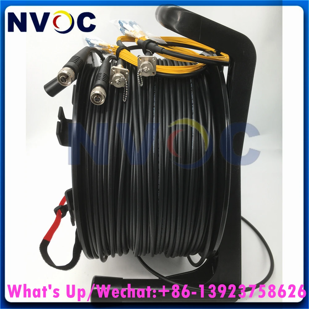 12 Kerne G657A1, 12C, 7,0 mm Mini-TPU-gepanzertes Kabel, 250 m, ODC-MPO-Rund auf ODC-MPO-Stecker mit PCD380-Rolle und 2 Stück ODC-MPO-Buchse auf LC