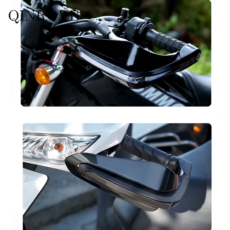 With LED Light ABS Motorcycle Handguard 15-22mm handlebar Hand Protector Universal For Yamaha FZ1 FZ6 Suzuki Honda CFMOTO BMW