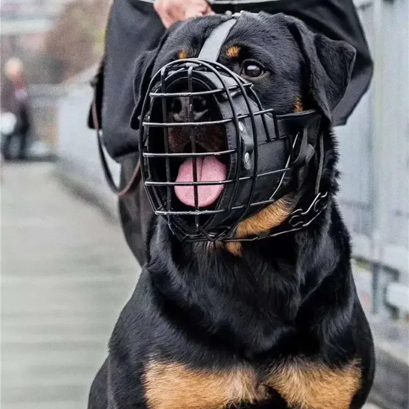 Anti-Biting Training Dog Muzzle Pet Tactical Impact Cage Breathable Metal Mask for Rottweilers German Shepherds Dogs Accessories