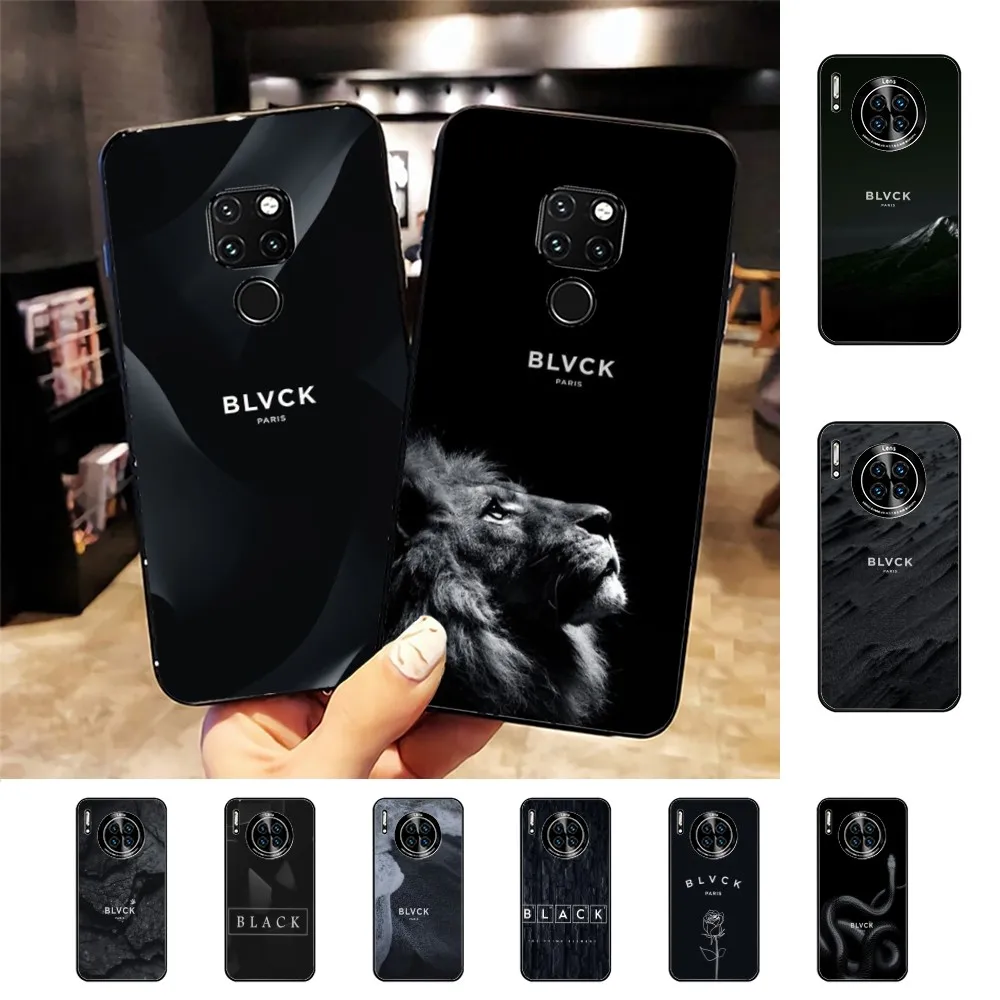 Black B-Blvck Flower Phone Case For Huawei Mate 10 20 30 40 50 lite pro Nova 3 3i 5 6 SE 7 pro 7SE