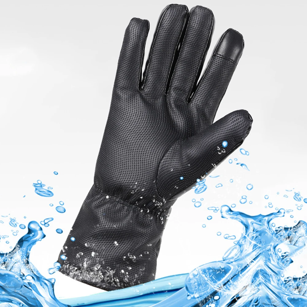 Waterproof Heating Gloves 3 Temperature Levels Thermal Touchscreen Gloves Cold Weather Gloves for Outdoor Motorcycle Ski Cycling