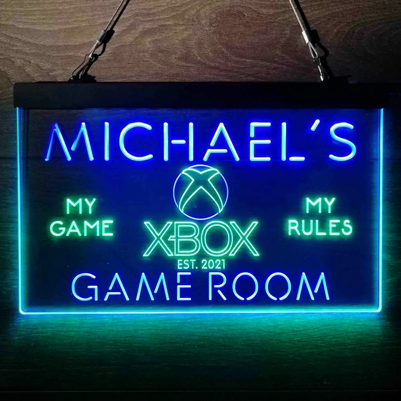 

Custom Neon Sign XBOX My Game Room Dual Color LED Neon Light Playroom Game Room Wall Decor Xbox Gamers Gift Sega XBOX Neon