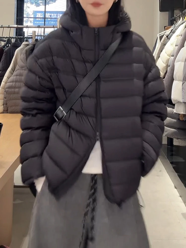 

Sli ort Hooded down Jaet Women's Cotton Padded Coat Lightweight Warm Faionable Outerwear for Winter 2026