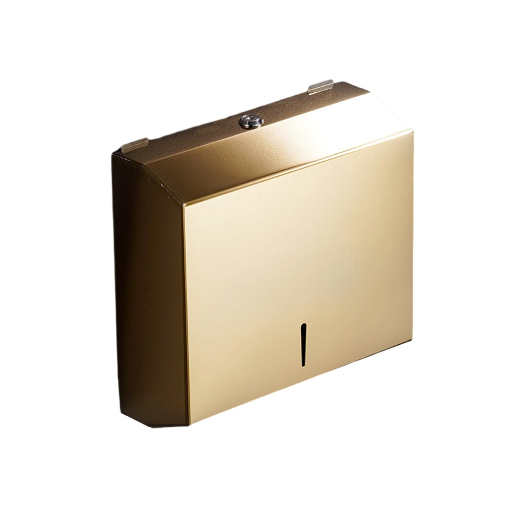 Modern Wall-Mounted Towel Dispenser Easy Installation Sturdy Construction Strong Load-bearing gold