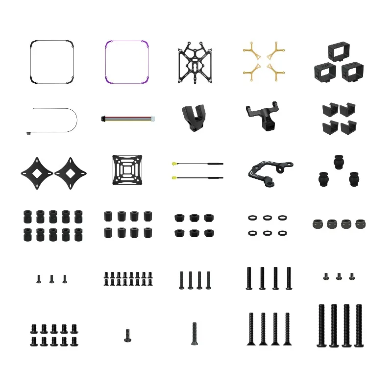 

FLYWOO Flytimes 85 Frame Accessory Pack Carbon Black Roof O3lite/O4 Propellers Lens Holder Screw Package for Racing Drones DIY